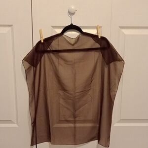 Sheer Brown Scarf - Square